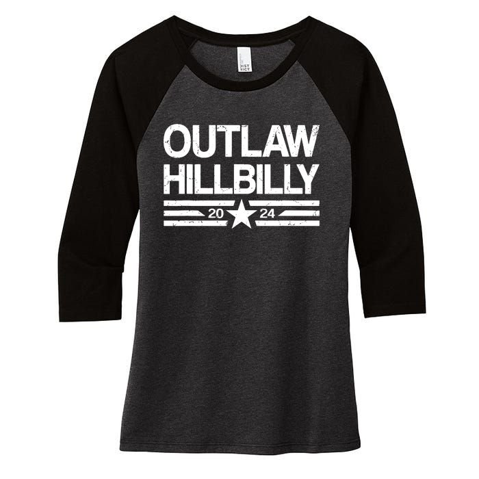 Trump Vance 2024 Outlaw Hillbilly Us Flag Vintage Women's Tri-Blend 3/4-Sleeve Raglan Shirt