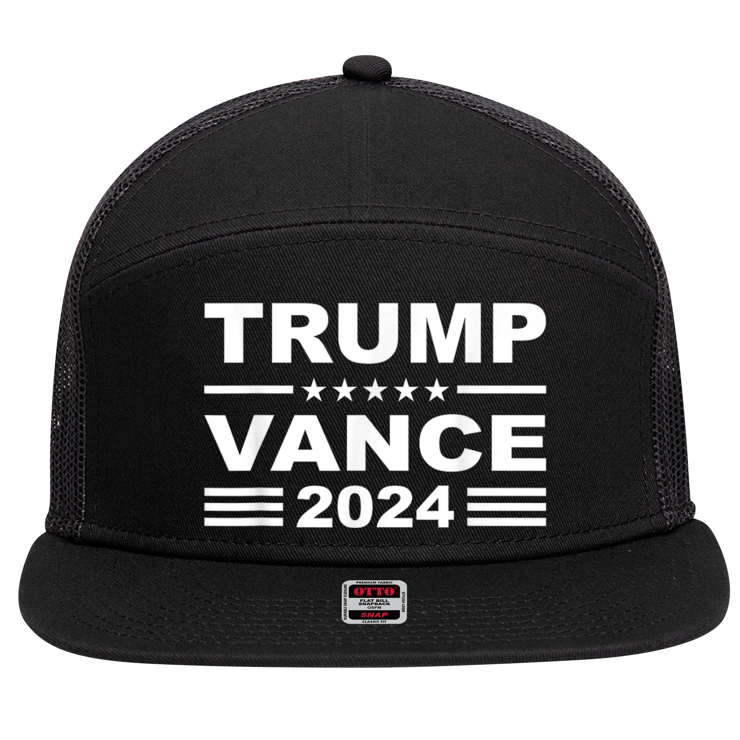 Trump Vance 2024 Retro Stripe Trump Jd Vance 7 Panel Mesh Trucker Snapback Hat