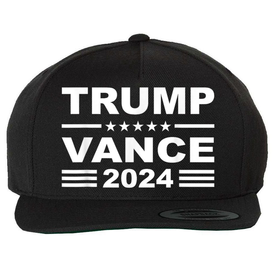Trump Vance 2024 Retro Stripe Trump Jd Vance Wool Snapback Cap