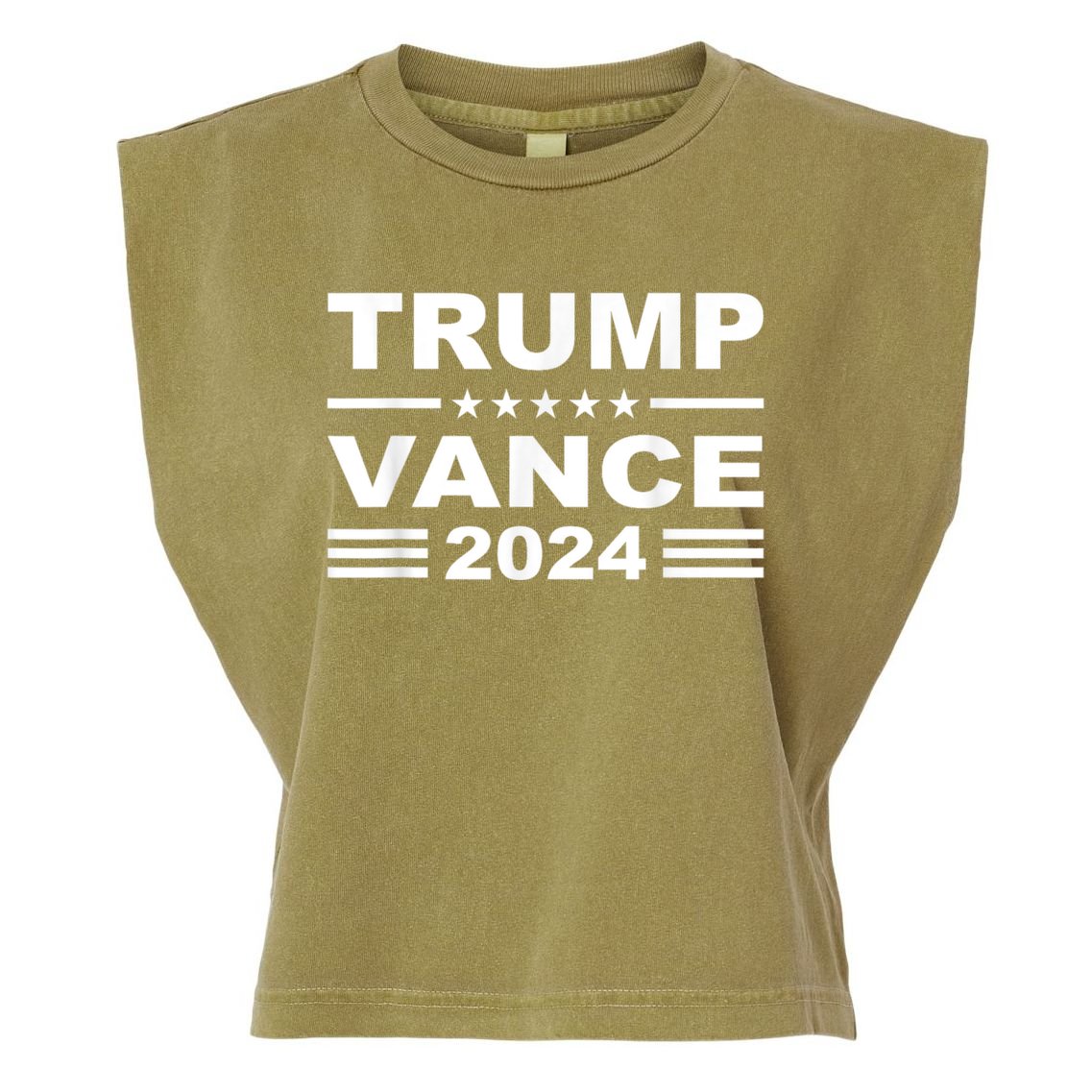 Trump Vance 2024 Retro Stripe Trump Jd Vance Garment-Dyed Women's Muscle Tee