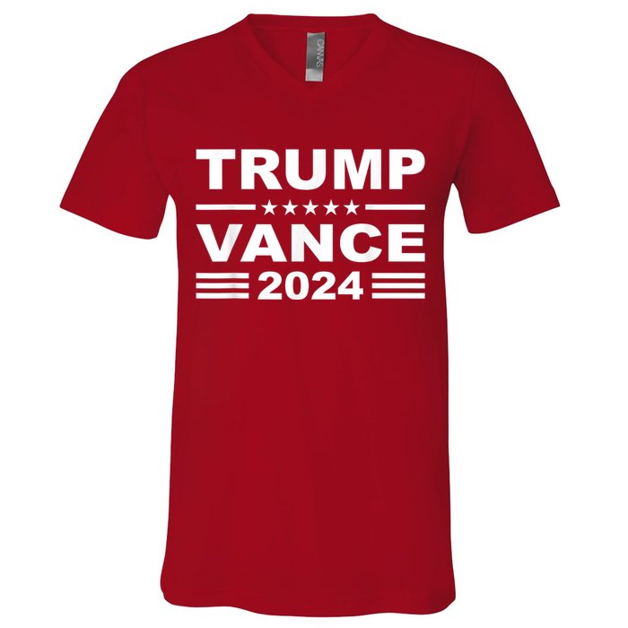 Trump Vance 2024 Retro Stripe Trump Jd Vance V-Neck T-Shirt