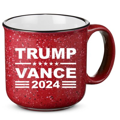 Trump Vance 2024 Retro Stripe Trump Jd Vance 15oz Campfire Ceramic Mug