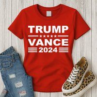Trump Vance 2024 Retro Stripe Trump Jd Vance Womens T-Shirt