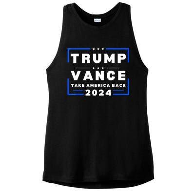 Trump Vance 2024 Donald Trump J.D. Vance Take America Back Ladies PosiCharge Tri-Blend Wicking Tank