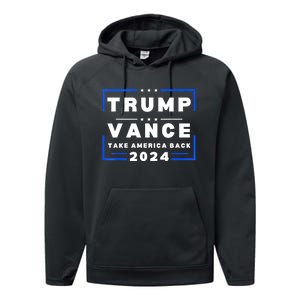 Trump Vance 2024 Donald Trump J.D. Vance Take America Back Performance Fleece Hoodie