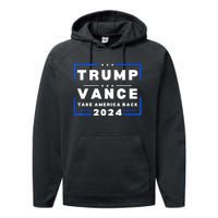 Trump Vance 2024 Donald Trump J.D. Vance Take America Back Performance Fleece Hoodie