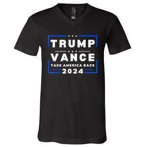 Trump Vance 2024 Donald Trump J.D. Vance Take America Back V-Neck T-Shirt