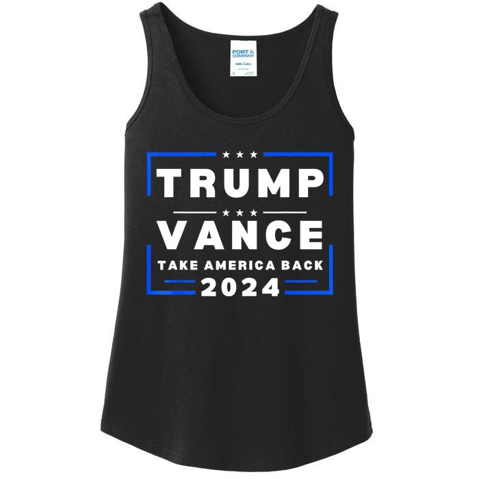 Trump Vance 2024 Donald Trump J.D. Vance Take America Back Ladies Essential Tank