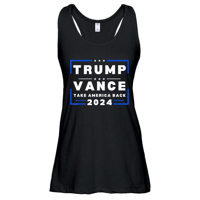 Trump Vance 2024 Donald Trump J.D. Vance Take America Back Ladies Essential Flowy Tank