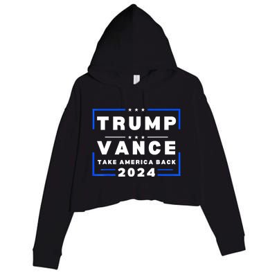 Trump Vance 2024 Donald Trump J.D. Vance Take America Back Crop Fleece Hoodie