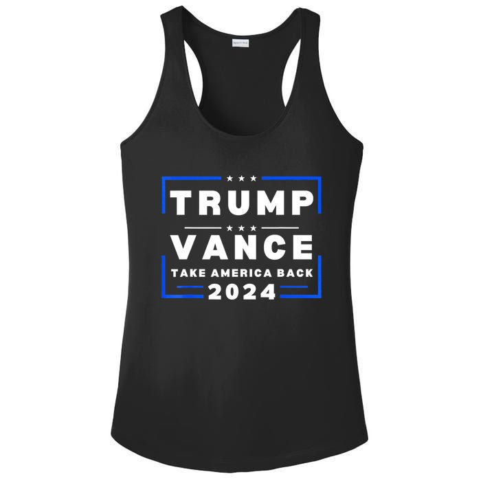 Trump Vance 2024 Donald Trump J.D. Vance Take America Back Ladies PosiCharge Competitor Racerback Tank