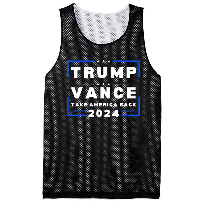 Trump Vance 2024 Donald Trump J.D. Vance Take America Back Mesh Reversible Basketball Jersey Tank