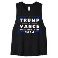 Trump Vance 2024 Donald Trump J.D. Vance Take America Back Women's Racerback Cropped Tank