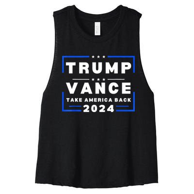 Trump Vance 2024 Donald Trump J.D. Vance Take America Back Women's Racerback Cropped Tank