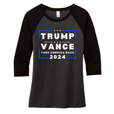 Trump Vance 2024 Donald Trump J.D. Vance Take America Back Women's Tri-Blend 3/4-Sleeve Raglan Shirt