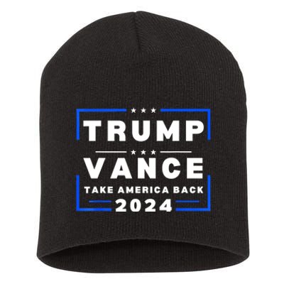 Trump Vance 2024 Donald Trump J.D. Vance Take America Back Short Acrylic Beanie