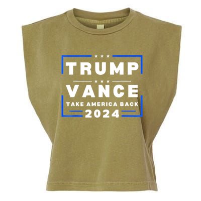 Trump Vance 2024 Donald Trump J.D. Vance Take America Back Garment-Dyed Women's Muscle Tee