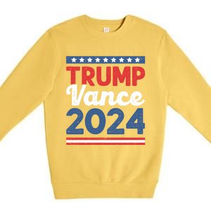 Trump Vance 2024 Donald Trump J.D. Vance For President Premium Crewneck Sweatshirt