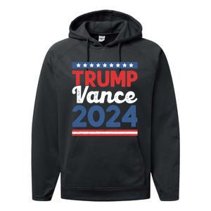 Trump Vance 2024 Donald Trump J.D. Vance For President Performance Fleece Hoodie