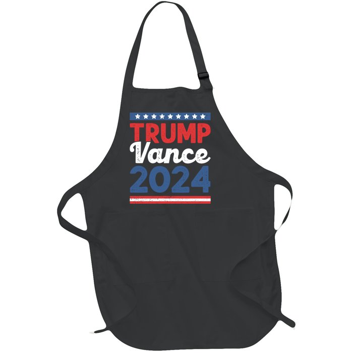 Trump Vance 2024 Donald Trump J.D. Vance For President Full-Length Apron With Pockets