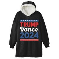 Trump Vance 2024 Donald Trump J.D. Vance For President Hooded Wearable Blanket