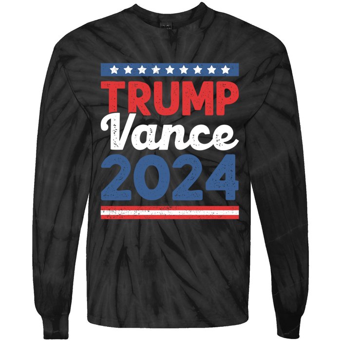 Trump Vance 2024 Donald Trump J.D. Vance For President Tie-Dye Long Sleeve Shirt