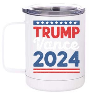 Trump Vance 2024 Donald Trump J.D. Vance For President 12 oz Stainless Steel Tumbler Cup