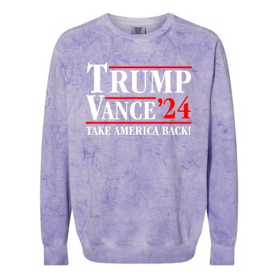 Trump Vance 2024 Us Flag Election President 2024 Colorblast Crewneck Sweatshirt