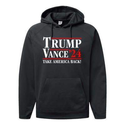 Trump Vance 2024 Us Flag Election President 2024 Performance Fleece Hoodie