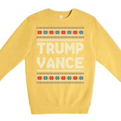 Trump Vance 2024 For President Trump Jd Vance Ugly Christmas Gift Premium Crewneck Sweatshirt