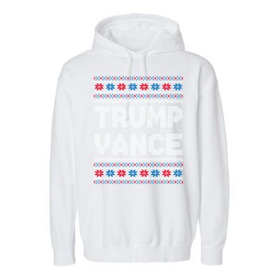 Trump Vance 2024 For President Trump Jd Vance Ugly Christmas Gift Garment-Dyed Fleece Hoodie