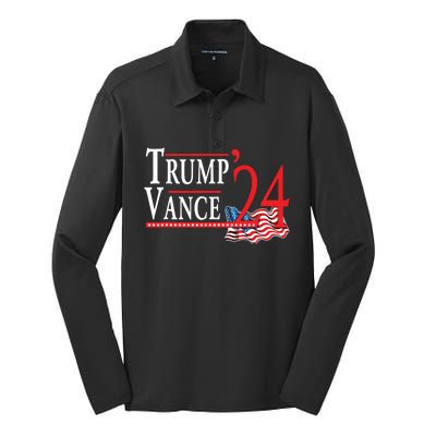 Trump Vance 2024 President Trump Supporter Reelection Silk Touch Performance Long Sleeve Polo