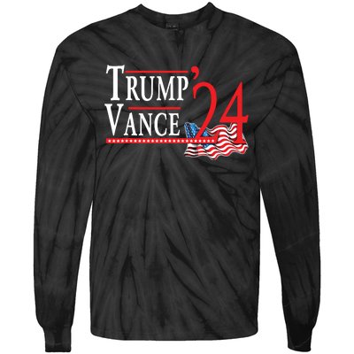 Trump Vance 2024 President Trump Supporter Reelection Tie-Dye Long Sleeve Shirt