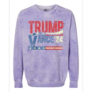 Trump Vance 2024 Retro Stripe Trump Jd Vance Colorblast Crewneck Sweatshirt