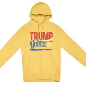 Trump Vance 2024 Retro Stripe Trump Jd Vance Premium Pullover Hoodie