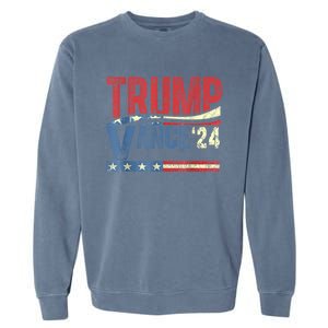 Trump Vance 2024 Retro Stripe Trump Jd Vance Garment-Dyed Sweatshirt