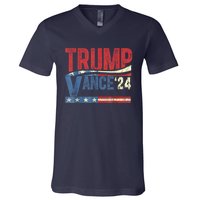 Trump Vance 2024 Retro Stripe Trump Jd Vance V-Neck T-Shirt