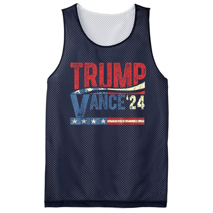 Trump Vance 2024 Retro Stripe Trump Jd Vance Mesh Reversible Basketball Jersey Tank