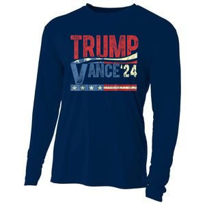 Trump Vance 2024 Retro Stripe Trump Jd Vance Cooling Performance Long Sleeve Crew