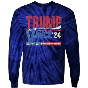 Trump Vance 2024 Retro Stripe Trump Jd Vance Tie-Dye Long Sleeve Shirt