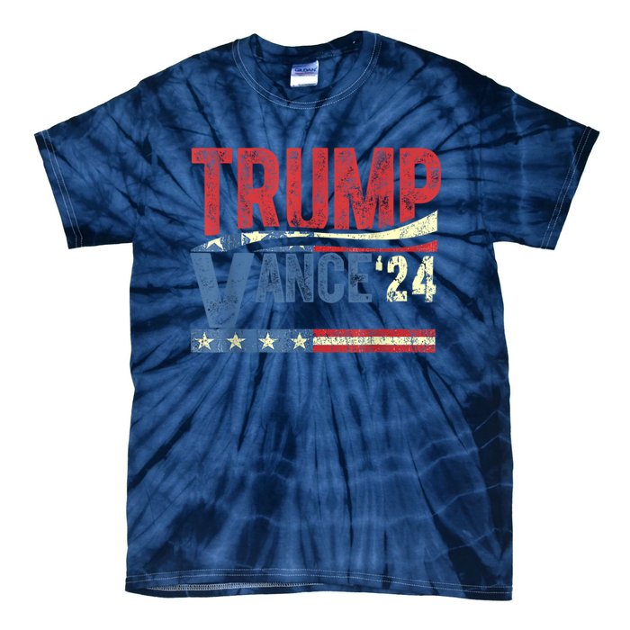 Trump Vance 2024 Retro Stripe Trump Jd Vance Tie-Dye T-Shirt