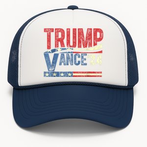 Trump Vance 2024 Retro Stripe Trump Jd Vance Trucker Hat