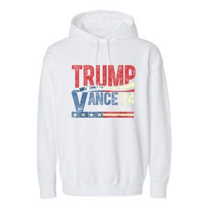 Trump Vance 2024 Retro Stripe Trump Jd Vance Garment-Dyed Fleece Hoodie