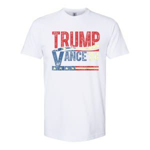 Trump Vance 2024 Retro Stripe Trump Jd Vance Softstyle CVC T-Shirt