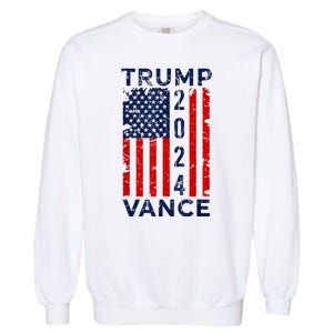 Trump Vance 2024 Us Flag Election President 2024 Garment-Dyed Sweatshirt