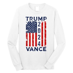 Trump Vance 2024 Us Flag Election President 2024 Long Sleeve Shirt