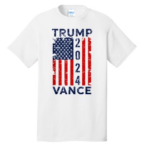 Trump Vance 2024 Us Flag Election President 2024 Tall T-Shirt