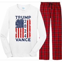 Trump Vance 2024 Us Flag Election President 2024 Long Sleeve Pajama Set