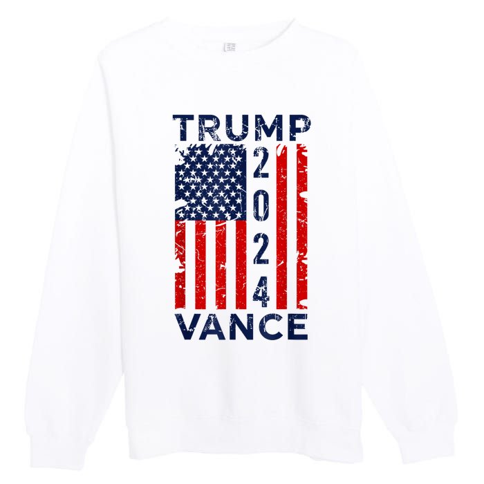 Trump Vance 2024 Us Flag Election President 2024 Premium Crewneck Sweatshirt