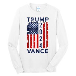 Trump Vance 2024 Us Flag Election President 2024 Tall Long Sleeve T-Shirt